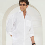 Relaxed Fit 100% Linen Shirt | White