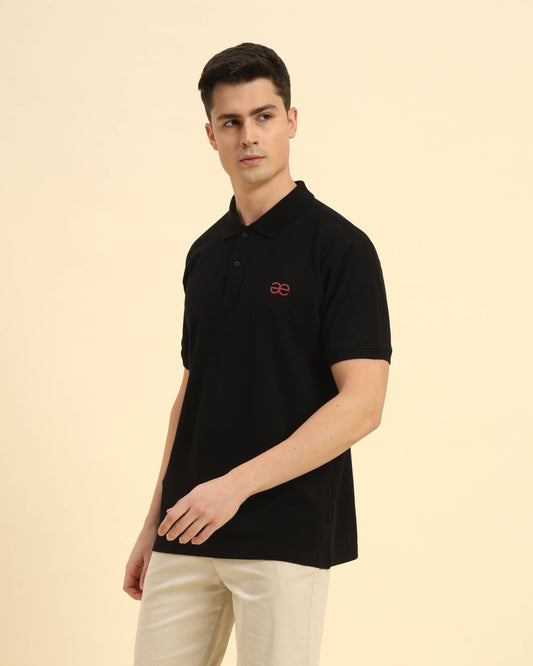 Premium Classic Fit Cotton Polo | Black