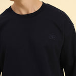 AE Oversized French Terry Crew Neck T-Shirt | Navy Blue | Men
