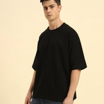 AE Oversized French Terry Crew Neck T-Shirt | Black | Men