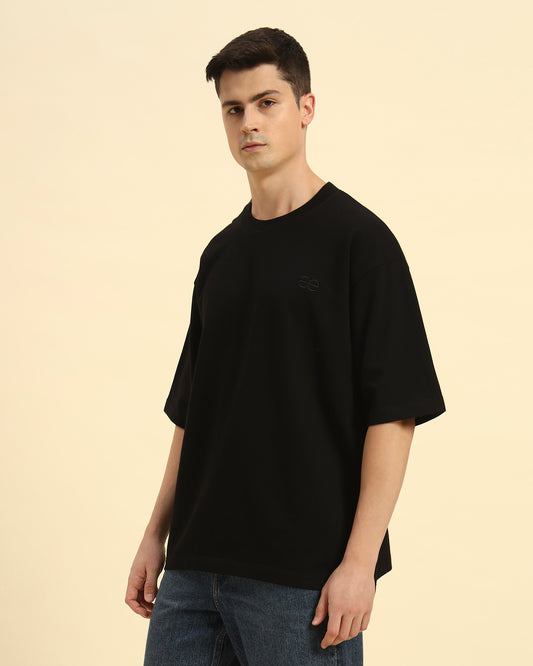 AE Oversized French Terry Crew Neck T-Shirt | Black | Men