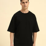 AE Oversized French Terry Crew Neck T-Shirt | Black | Men
