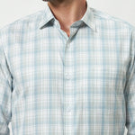 Classic Fit Check 100% Cotton Shirt | Blue & Grey