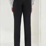 Pleated Tailored Fit Terry-Rayon Trousers | Black