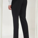 Pleated Tailored Fit Terry-Rayon Trousers | Black