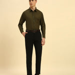 Relaxed Fit Italian Cotton-Linen Shirt | Dark Green