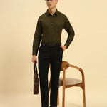 Relaxed Fit Italian Cotton-Linen Shirt | Dark Green