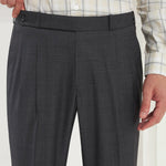 Pleated Tailored Fit Terry-Rayon Trousers | Dark Grey