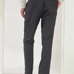Pleated Tailored Fit Terry-Rayon Trousers | Dark Grey