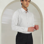 Classic Fit Check 100% Cotton Shirt | White & Grey