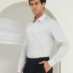 Classic Fit Check 100% Cotton Shirt | White & Grey