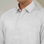Classic Fit Check 100% Cotton Shirt | White & Grey