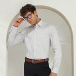 Classic Fit Check 100% Cotton Shirt | White & Grey