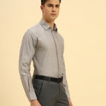 Classic Fit Textured Cotton-Blend Shirt | Grey