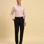 Classic Fit Textured Cotton Shirt | Light Pink