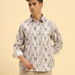 Classic Fit Printed French Cotton-Viscose Shirt