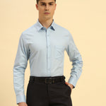 Classic Fit Corded Cotton-Blend Shirt | Sky Blue