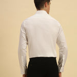 Classic Fit Giza Cotton Satin Shirt | White