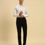 Classic Fit Giza Cotton Satin Shirt | White