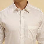 Classic Fit Giza Cotton Satin Shirt | White
