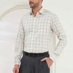 Classic Fit Check 100% Cotton Shirt | Yellow & Grey