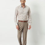 Classic Fit Striped Poly-Viscose Shirt | Yellow-Grey