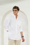 Relaxed Fit 100% Linen Shirt | White