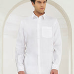 Relaxed Fit 100% Linen Shirt | White