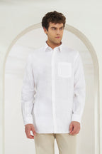 Relaxed Fit 100% Linen Shirt | White