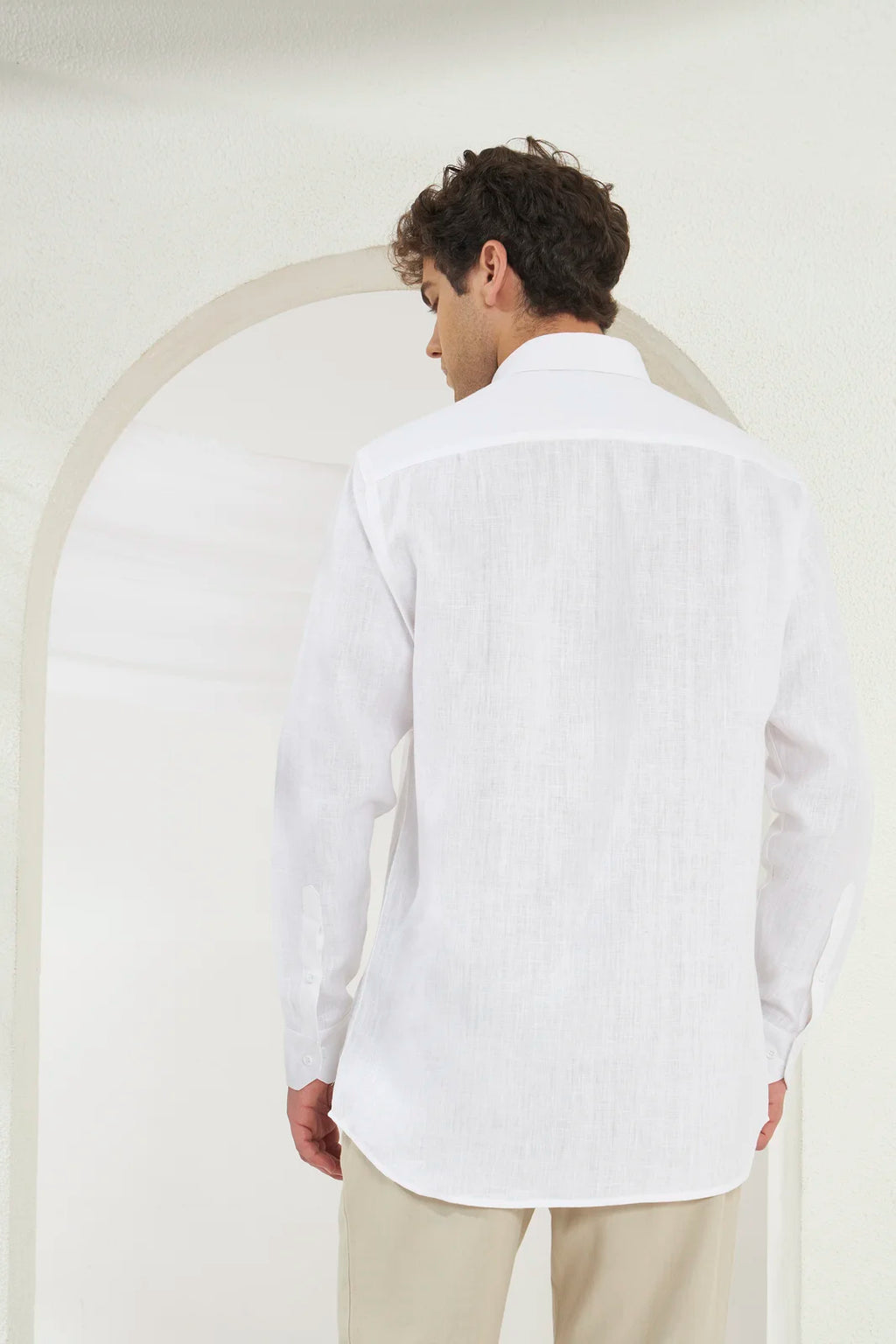 Relaxed Fit 100% Linen Shirt | White