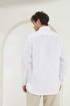 Relaxed Fit 100% Linen Shirt | White