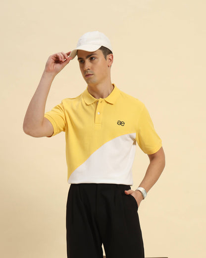 Premium Classic Fit Cotton Polo | Yellow & White