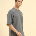 AE Oversized French Terry Crew Neck T-Shirt | Dark Grey | Men