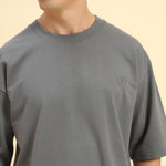 AE Oversized French Terry Crew Neck T-Shirt | Dark Grey | Men