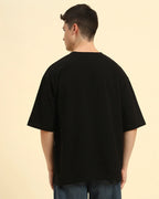 Back view of the Aeternum Men's Black French Terry T-Shirt demonstrating the structured, modern silhouette.
