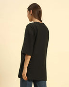 Side and back profile of the Dark Green Oversized T-Shirt highlighting the premium drape and loose silhouette