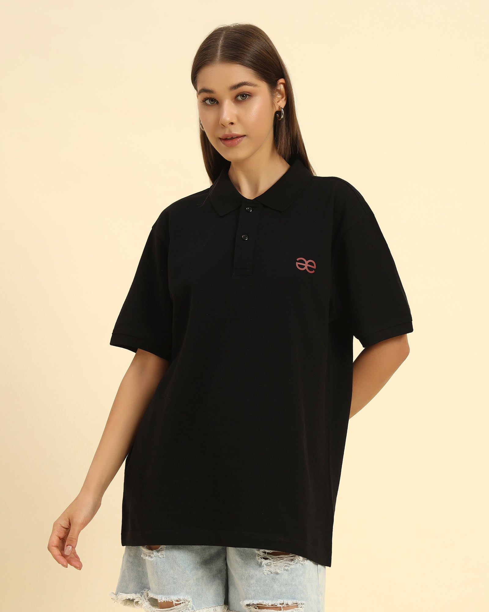 Premium Classic Fit Women’s Cotton Polo | Black
