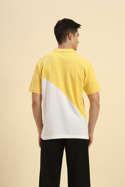 Premium Classic Fit Cotton Polo | Yellow & White