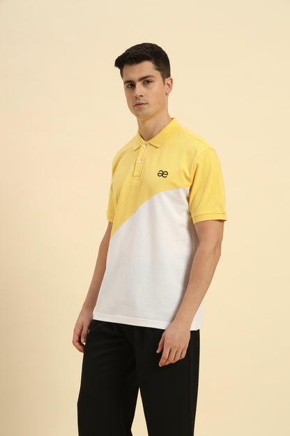 Premium Classic Fit Cotton Polo | Yellow & White