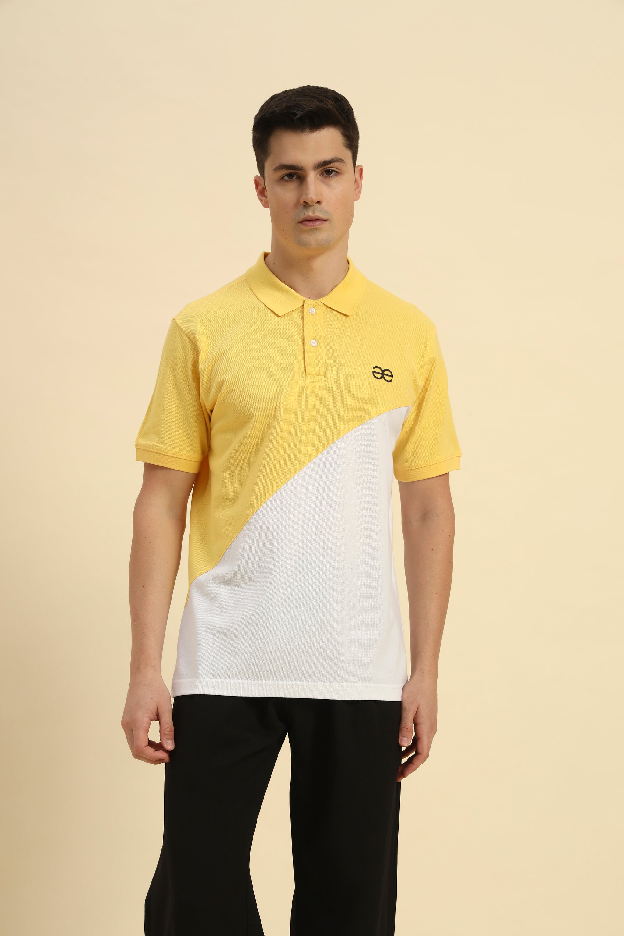 Premium Classic Fit Cotton Polo | Yellow & White
