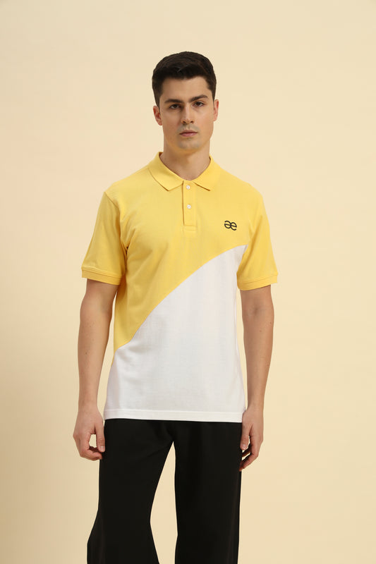 Premium Classic Fit Cotton Polo | Yellow & White