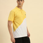 Premium Classic Fit Cotton Polo | Yellow & White