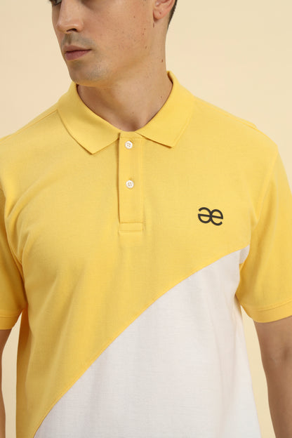 Premium Classic Fit Cotton Polo | Yellow & White
