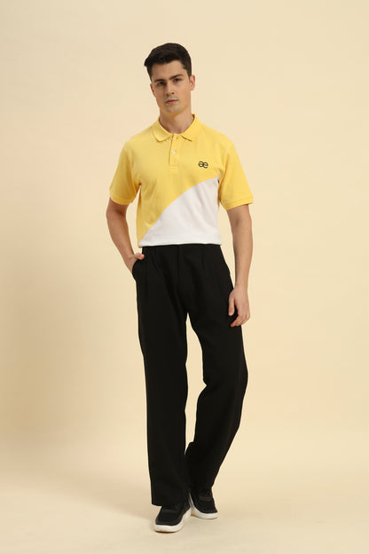 Premium Classic Fit Cotton Polo | Yellow & White