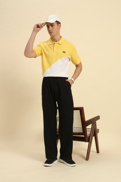 Premium Classic Fit Cotton Polo | Yellow & White