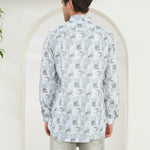 Classic Fit Printed French Cotton-Viscose Shirt | Abstract Print