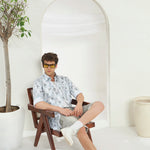 Classic Fit Printed French Cotton-Viscose Shirt | Abstract Print