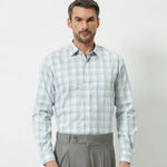 Classic Fit Check 100% Cotton Shirt | Blue & Grey