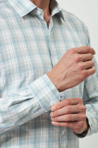 Classic Fit Check 100% Cotton Shirt | Blue & Grey