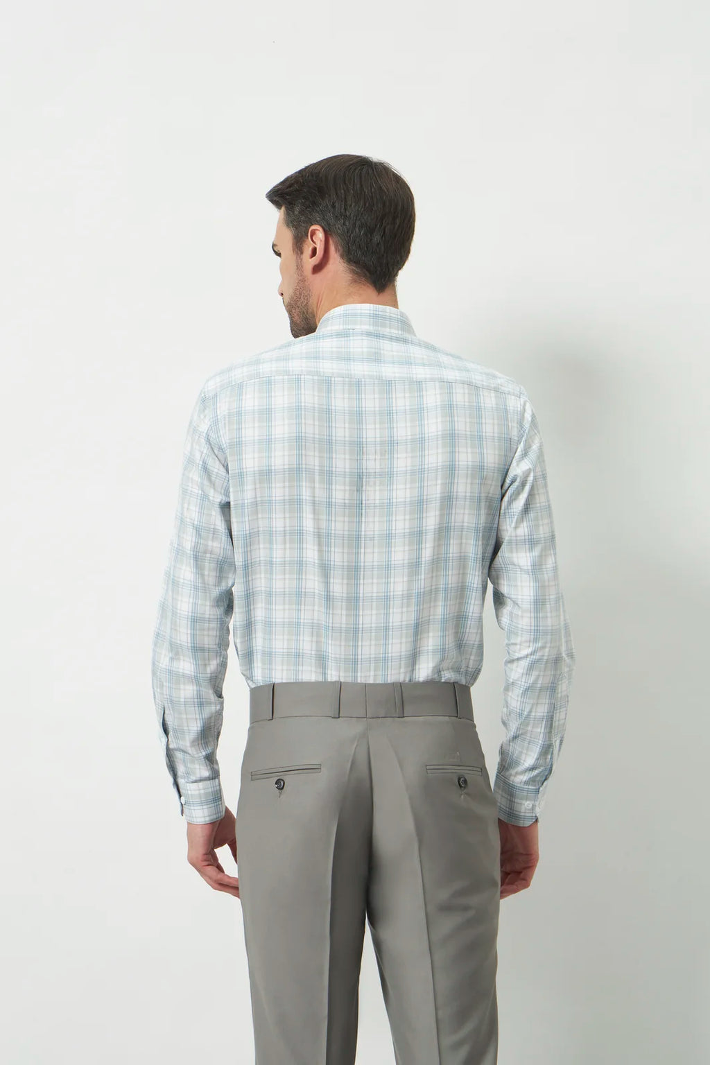 Classic Fit Check 100% Cotton Shirt | Blue & Grey